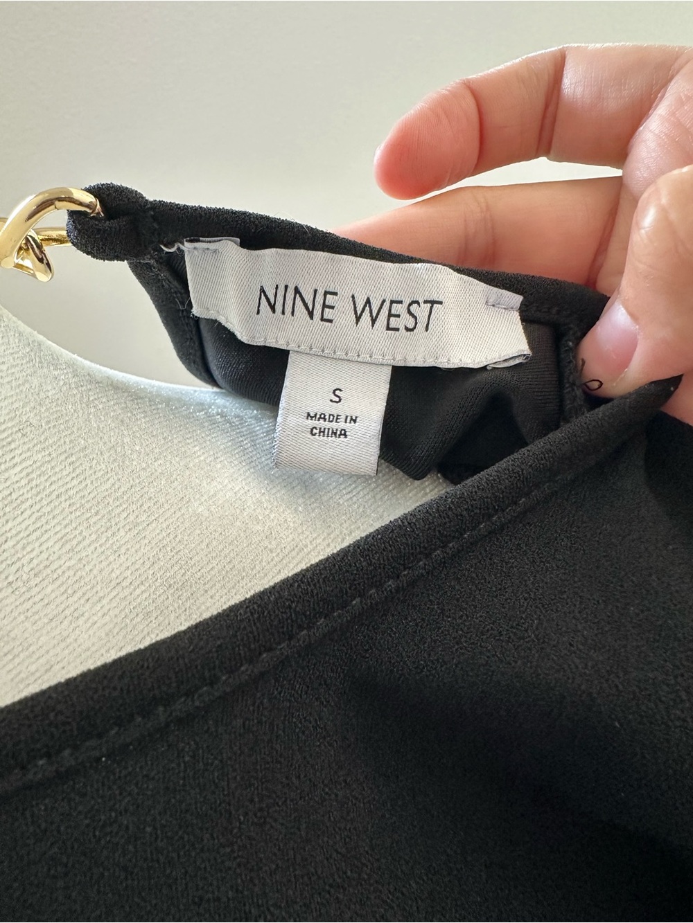 Nine West Black Women’s Blouse with gold detailing